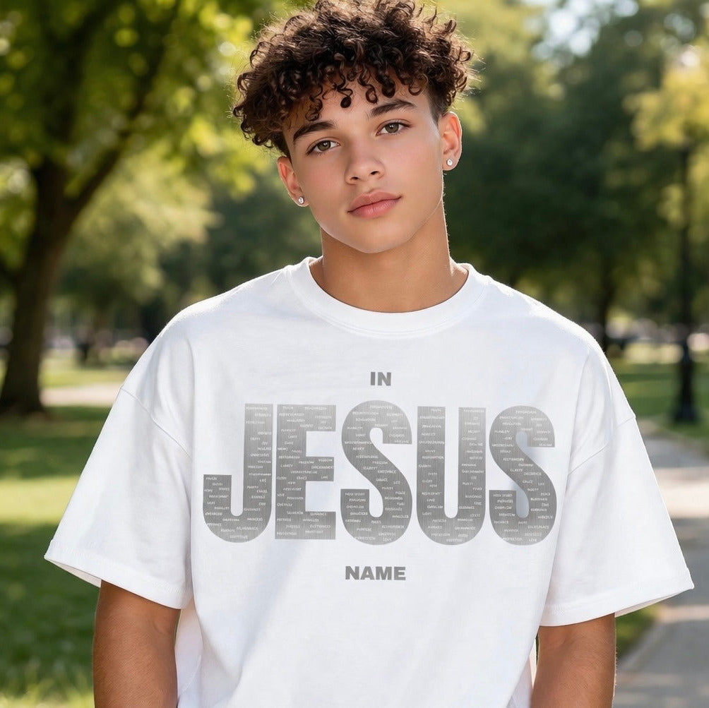 IN JESUS NAME (OVERSIZED GREY)