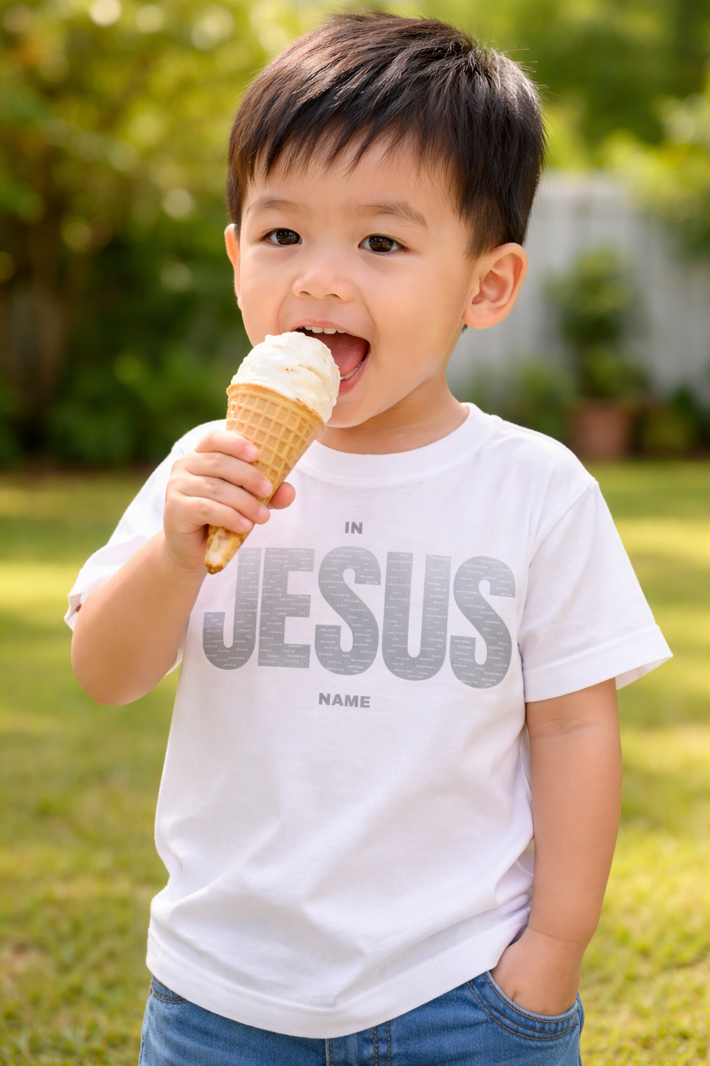 IN JESUS NAME-GREY (INFANT/TODDLER)